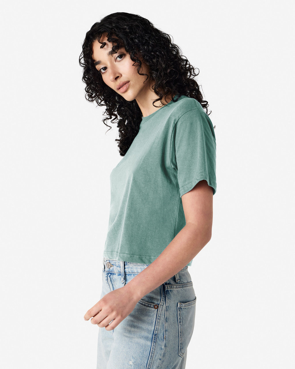 102 American Apparel Women's Fine Jersey Boxy T-Shirt