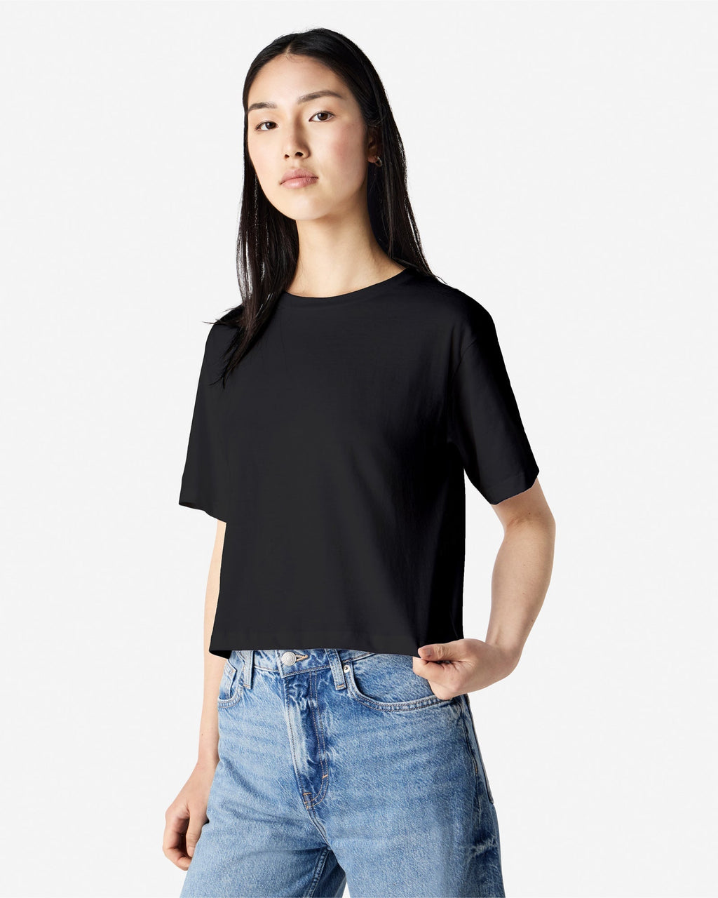 102 American Apparel Women's Fine Jersey Boxy T-Shirt
