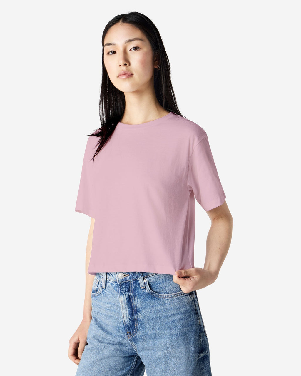 102 American Apparel Women's Fine Jersey Boxy T-Shirt