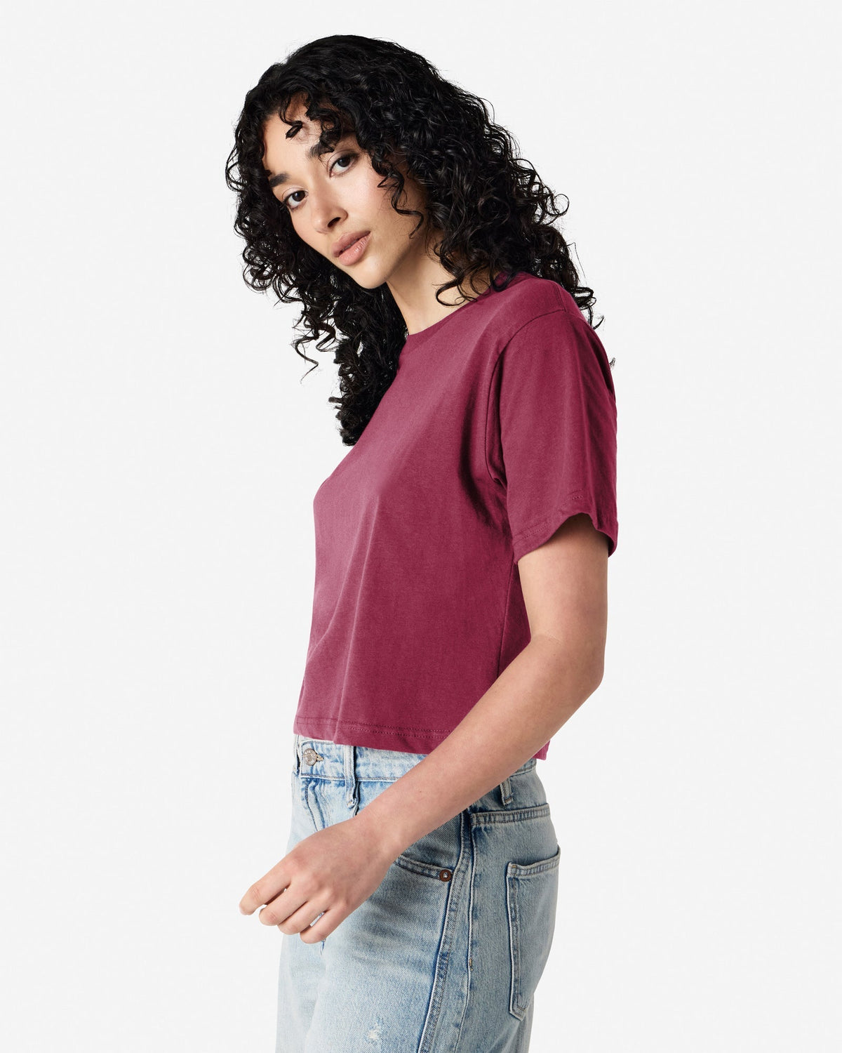 102 American Apparel Women's Fine Jersey Boxy T-Shirt