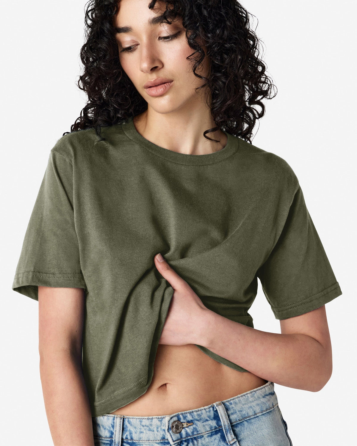 102 American Apparel Women's Fine Jersey Boxy T-Shirt