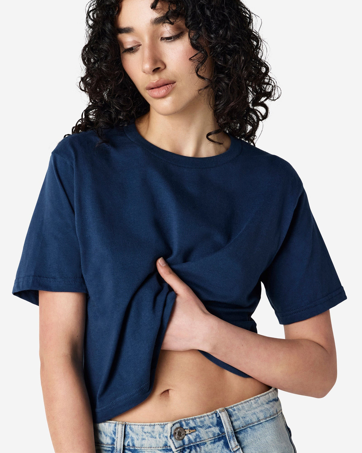 102 American Apparel Women's Fine Jersey Boxy T-Shirt