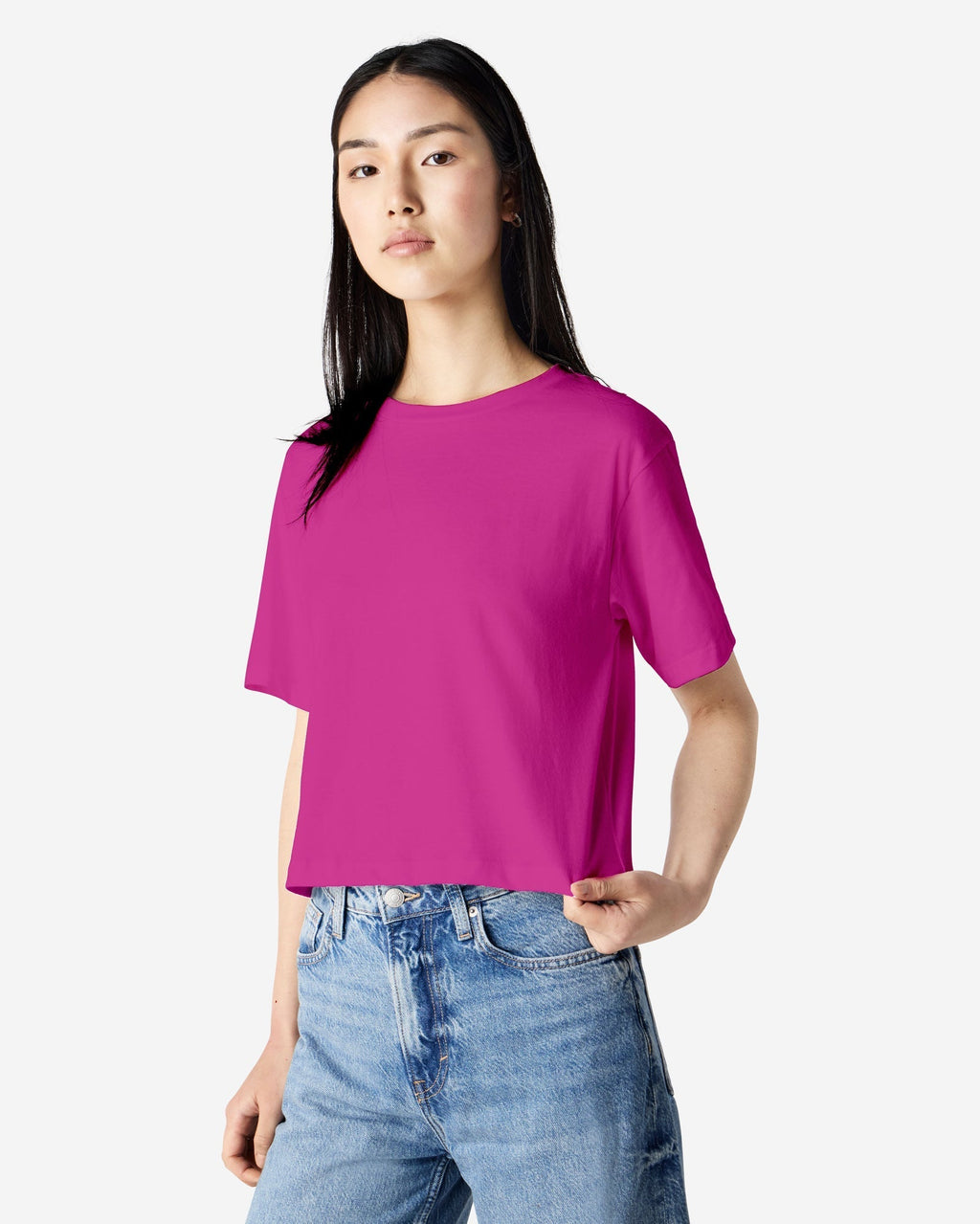102 American Apparel Women's Fine Jersey Boxy T-Shirt