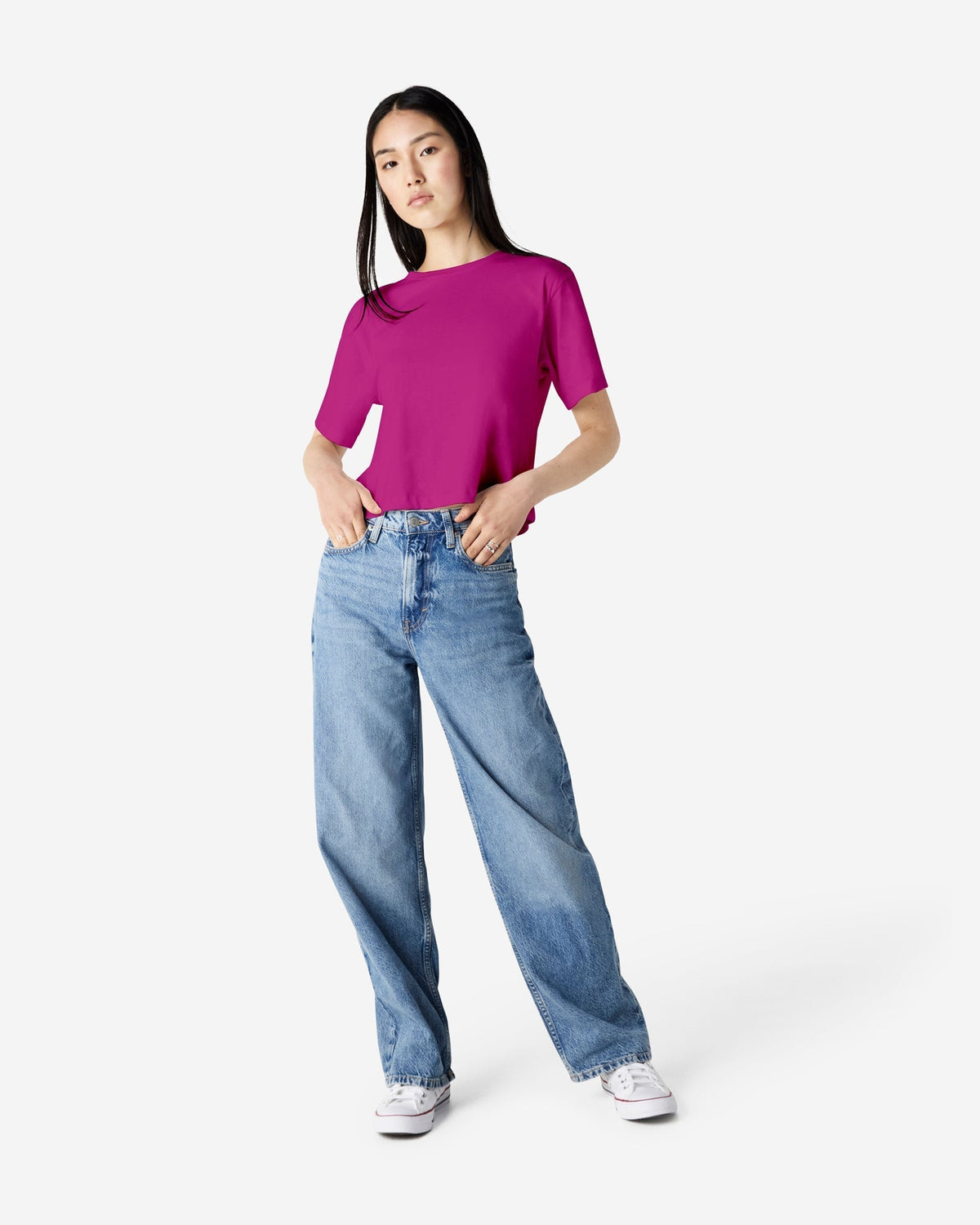 102 American Apparel Women's Fine Jersey Boxy T-Shirt
