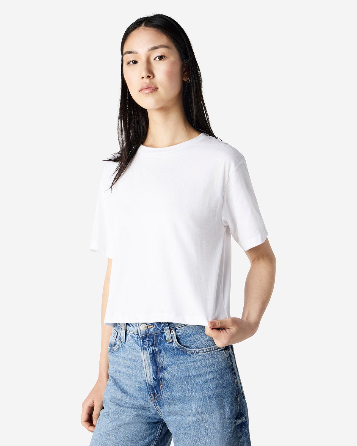 102 American Apparel Women's Fine Jersey Boxy T-Shirt