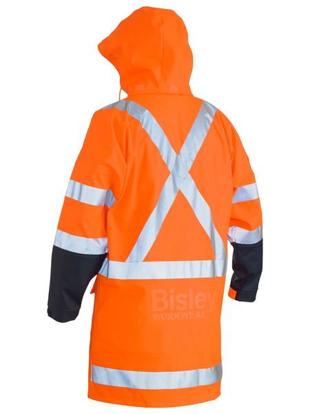 Bisley X Taped Hi Vis TTMC Stretch PU Rain Coat - BJ6955XT