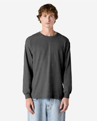 American Apparel Heavyweight Cotton Unisex Long Sleeve T-Shirt - Heather Charcoal
