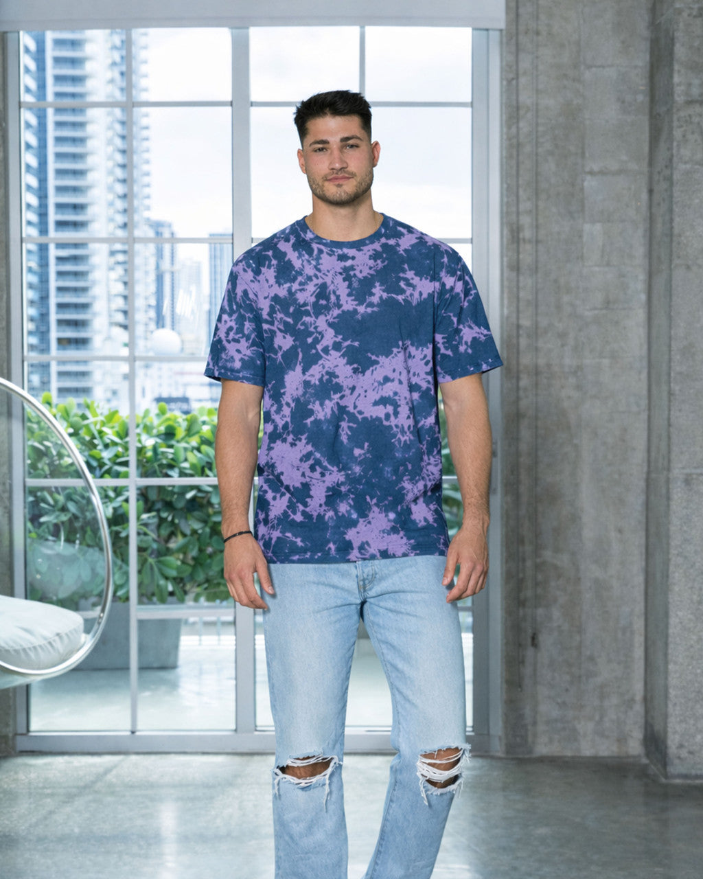COLORTONE 1385 Colortone® Bleach Out Dyed T-Shirt - Blue