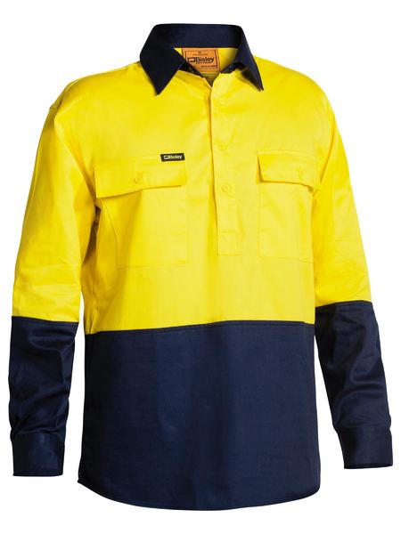 Bisley Hi Vis Closed Front Drill Shirt - BSC6267