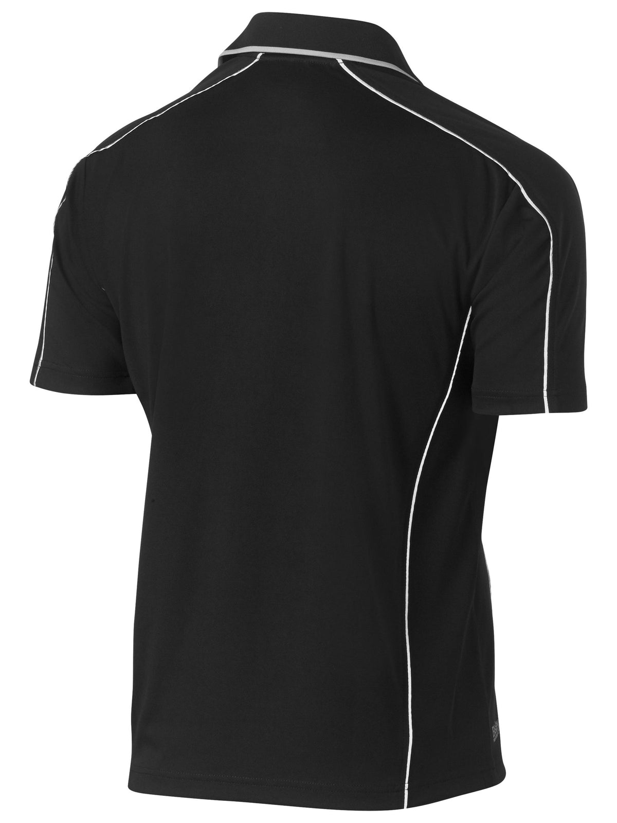 Cool Mesh Polo with Reflective Piping - Black