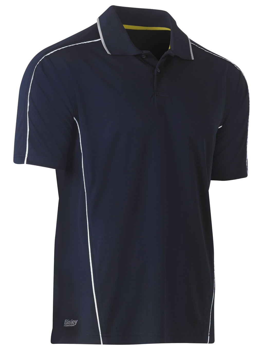 Cool Mesh Polo with Reflective Piping - Navy