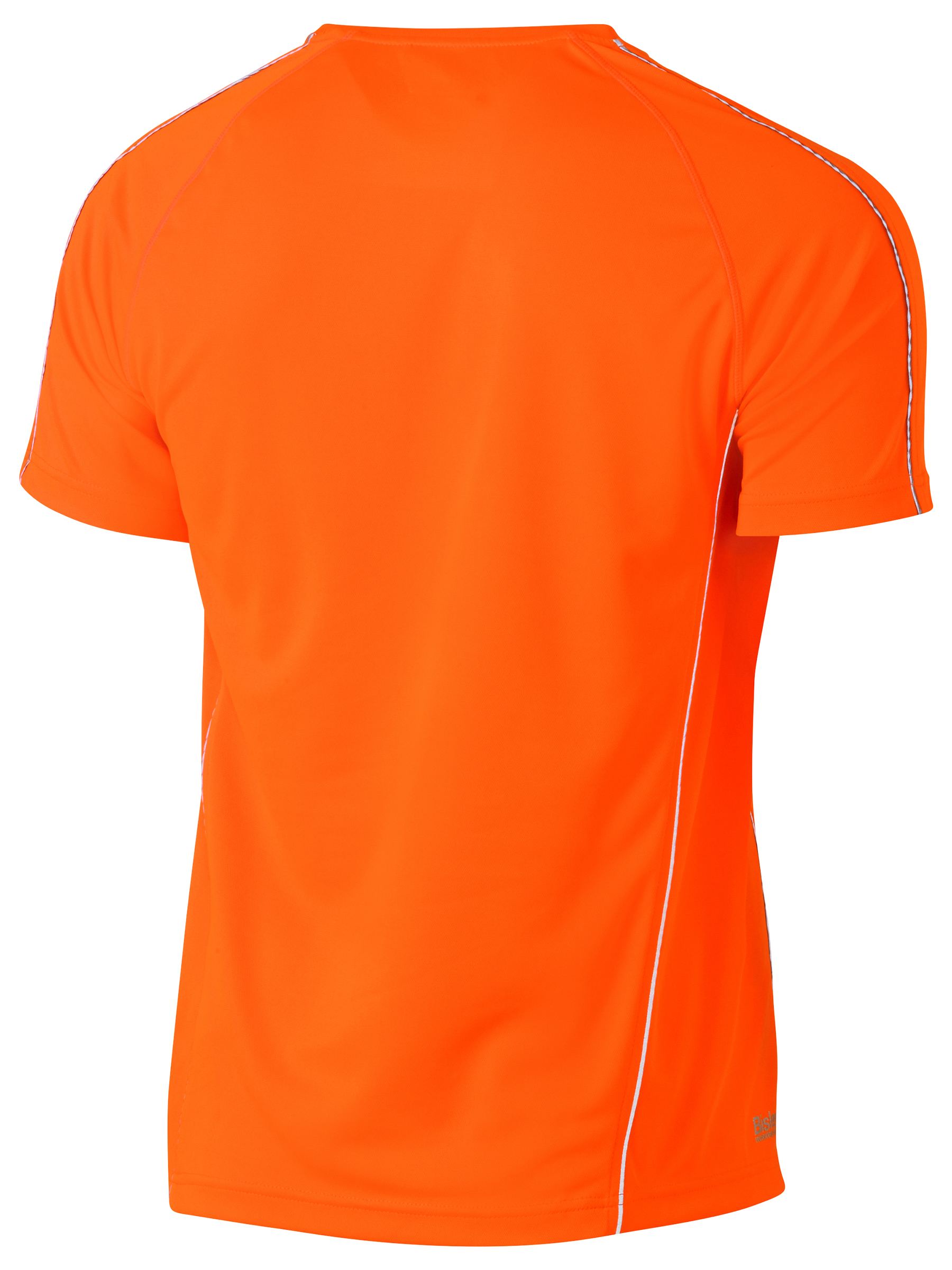 Cool Mesh Tee with Reflective Piping - Orange