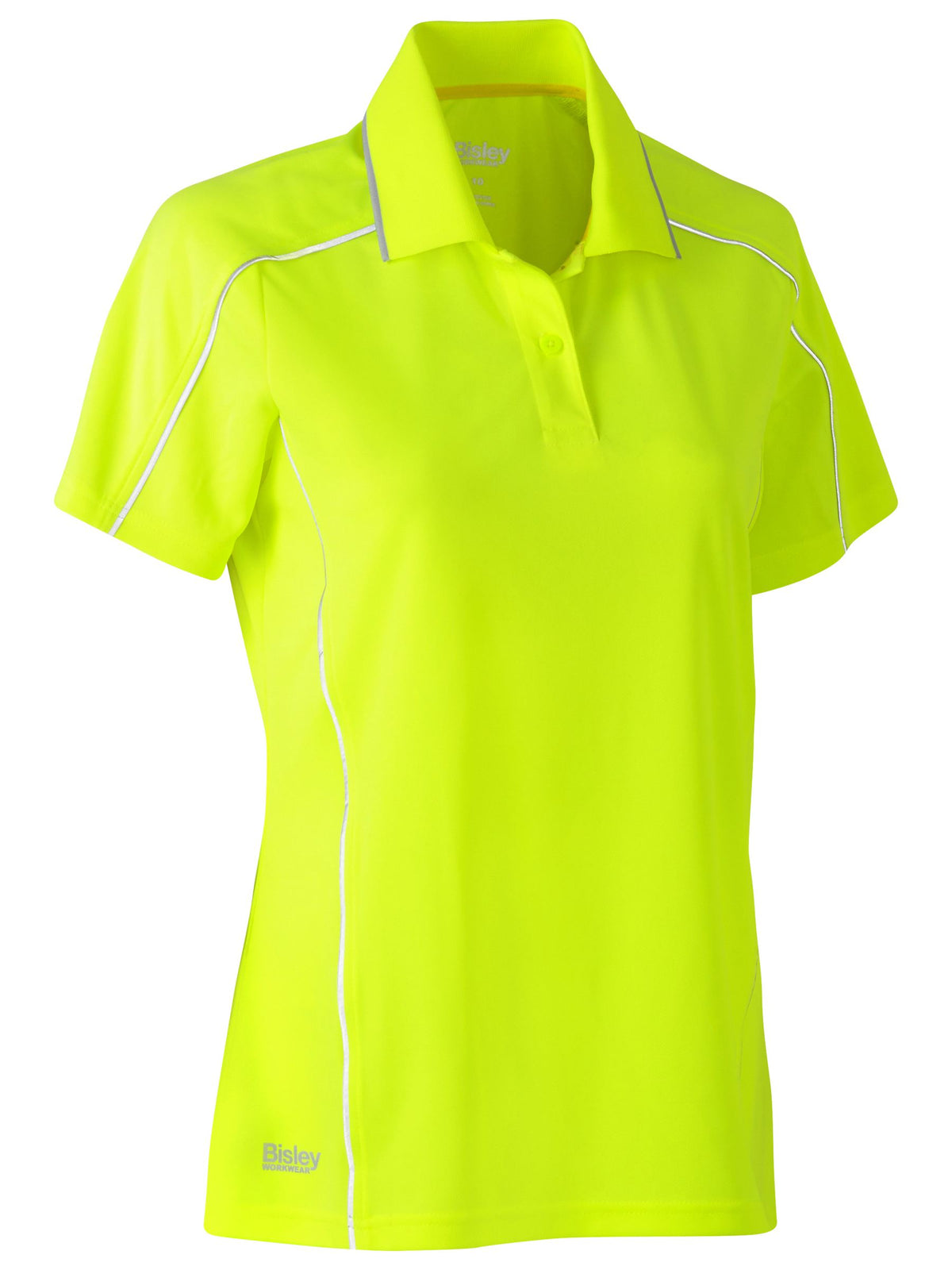 Women's Cool Mesh Polo with Reflective Piping - Yellow