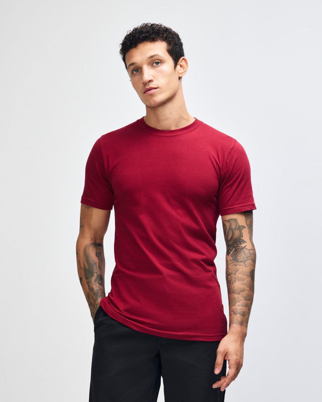 American Apparel Unisex Fine Jersey Short Sleeve T-Shirt - Cranberry