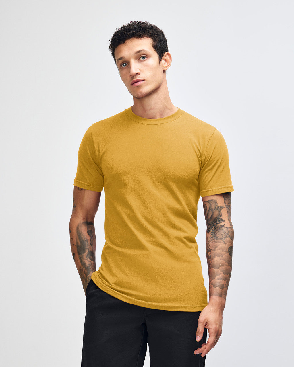 American Apparel Unisex Fine Jersey Short Sleeve T-Shirt - Mustard