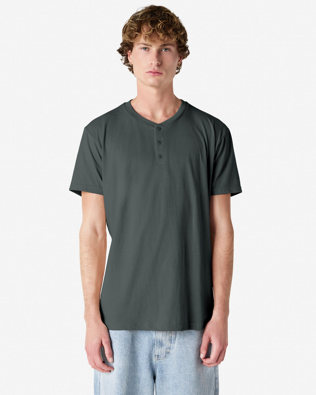 2004CVC American Apparel CVC Unisex Henley T-shirt