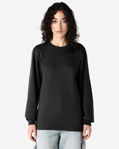 American Apparel Cotton Long Sleeve Fine Jersey T-shirt - Black