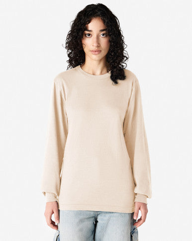 American Apparel Cotton Long Sleeve Fine Jersey T-shirt - Cream