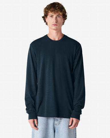 American Apparel Cotton Long Sleeve Fine Jersey T-shirt - Navy