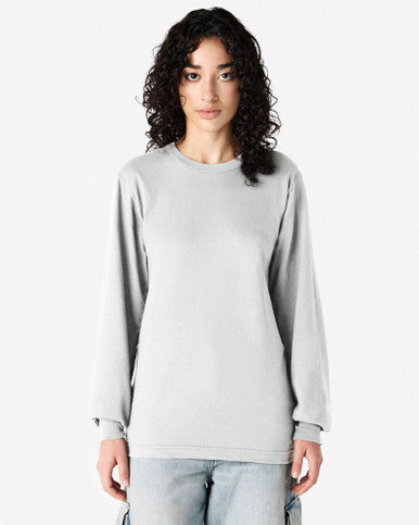 American Apparel Cotton Long Sleeve Fine Jersey T-shirt - New Silver