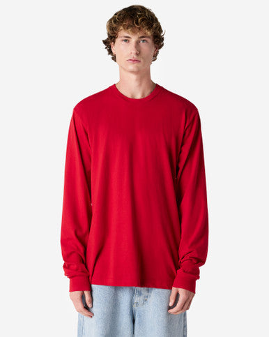 American Apparel Cotton Long Sleeve Fine Jersey T-shirt - Red