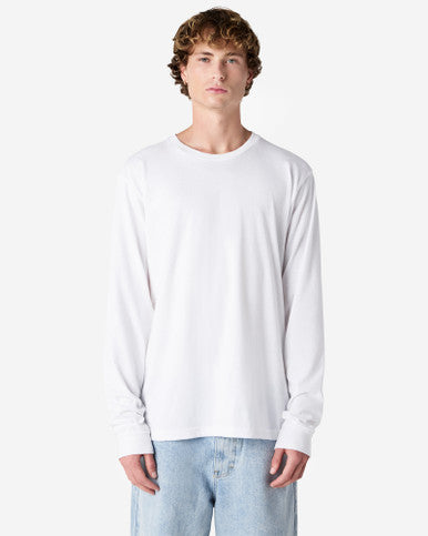 American Apparel Cotton Long Sleeve Fine Jersey T-shirt - White