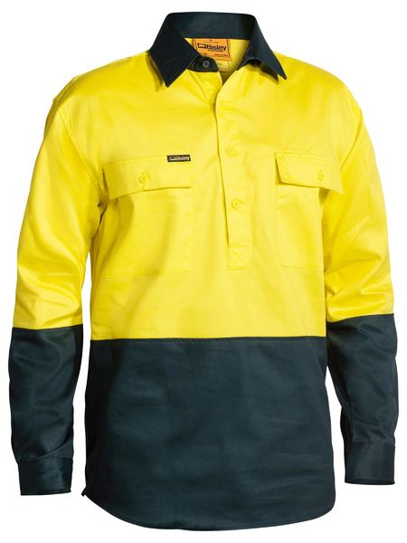 Bisley Hi Vis Closed Front Drill Shirt - BSC6267