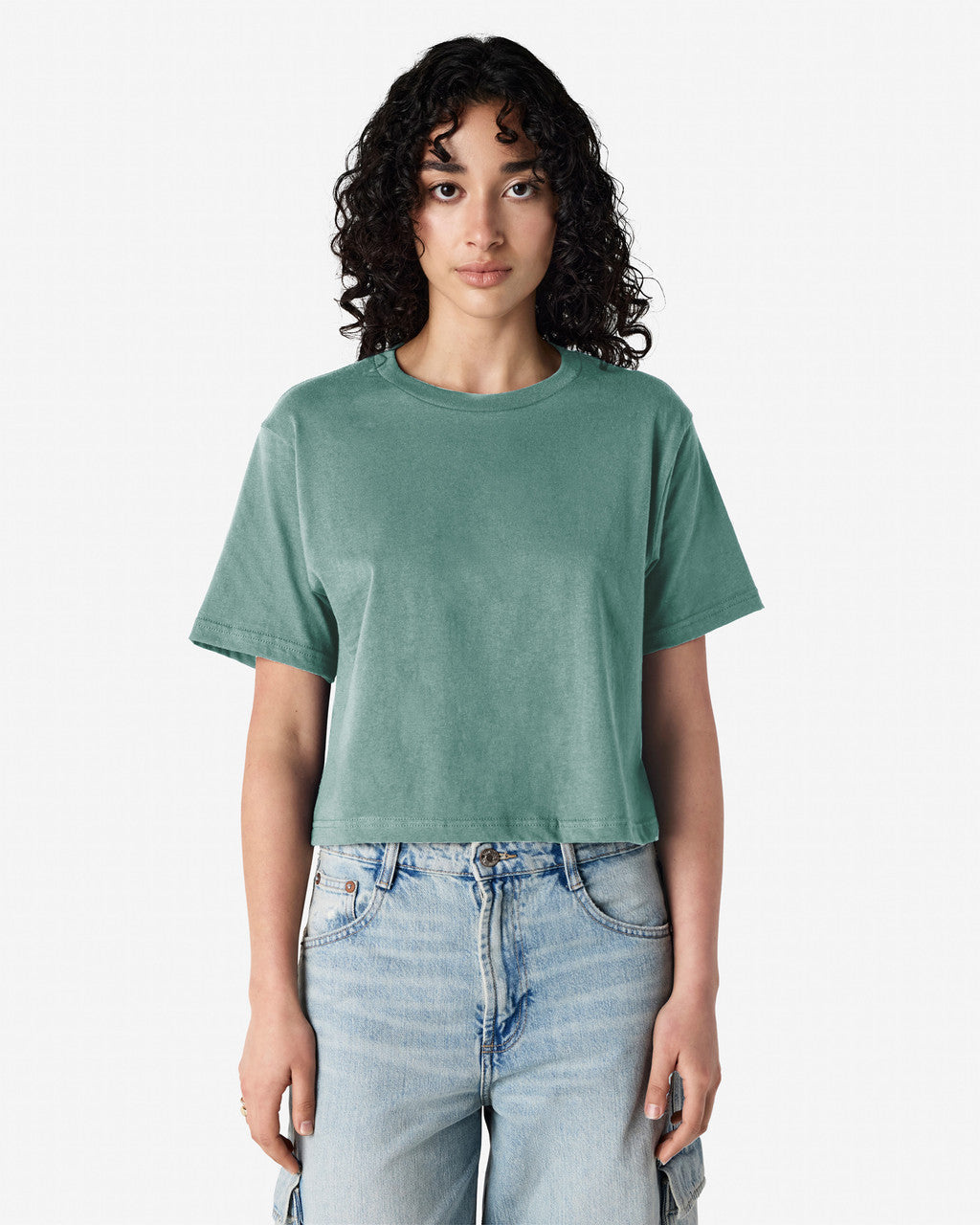 102 American Apparel Women's Fine Jersey Boxy T-Shirt
