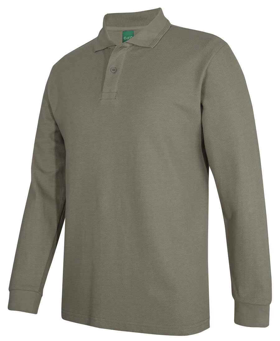 C of C 320g L/S Popcorn Cotton Polo 2PCL