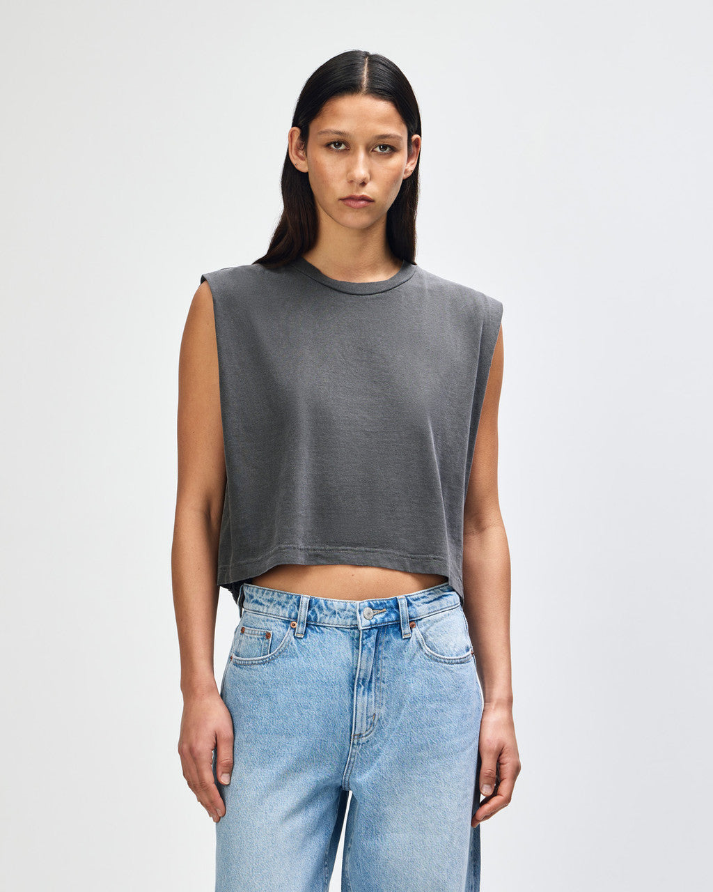 American Apparel Women's Muscle T-shirt - Faded Black