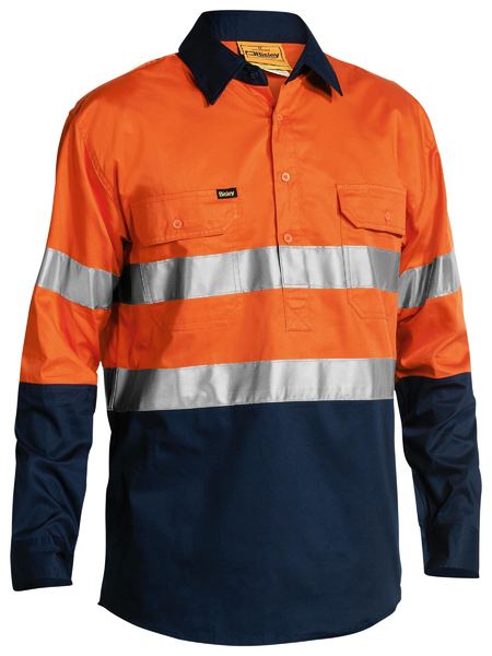 Bisley Taped Hi Vis Closed Front Cool Lightweight Shirt - BSC6896