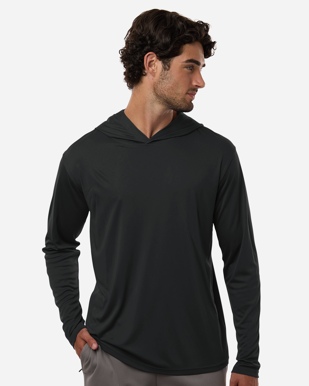 ALL PRO Men's Pro-Lock Performance Hooded T-Shirt - Black