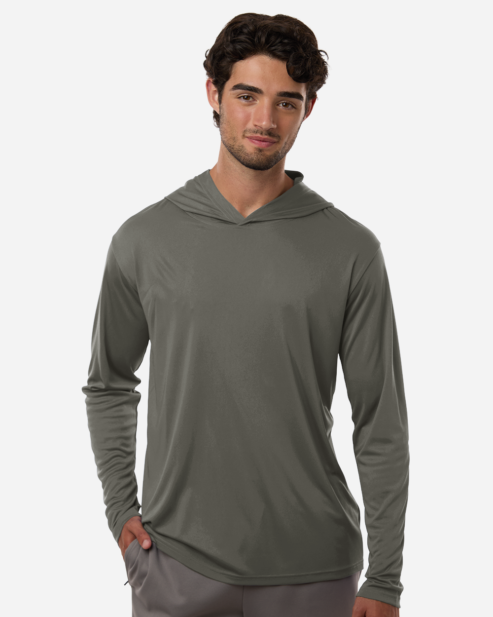 ALL PRO Men's Pro-Lock Performance Hooded T-Shirt - Charcoal