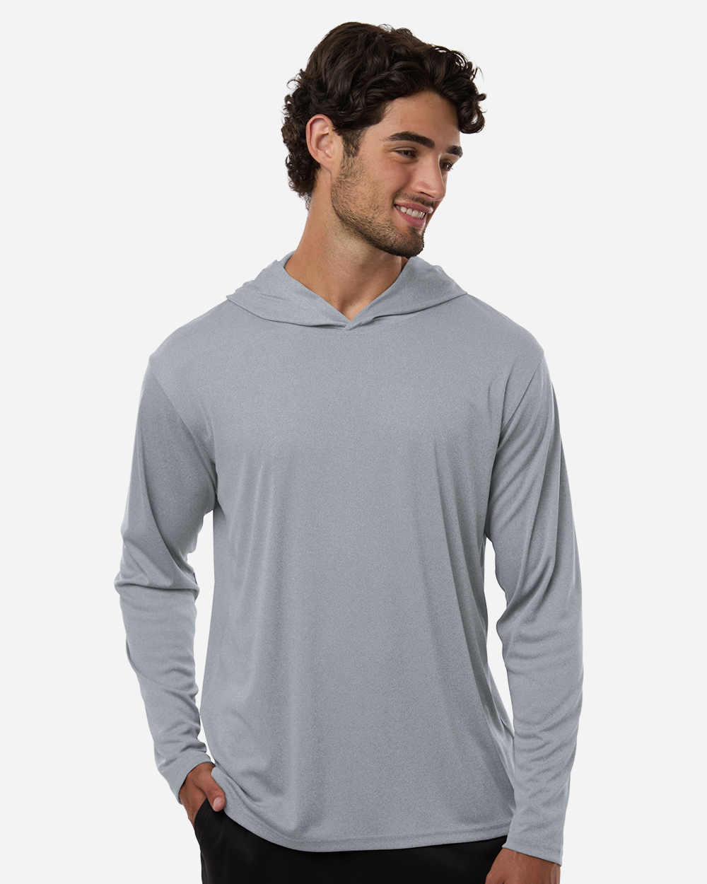 ALL PRO Men's Pro-Lock Performance Hooded T-Shirt - Heather Steel