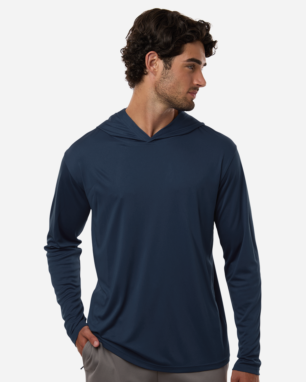 ALL PRO Men's Pro-Lock Performance Hooded T-Shirt - Navy
