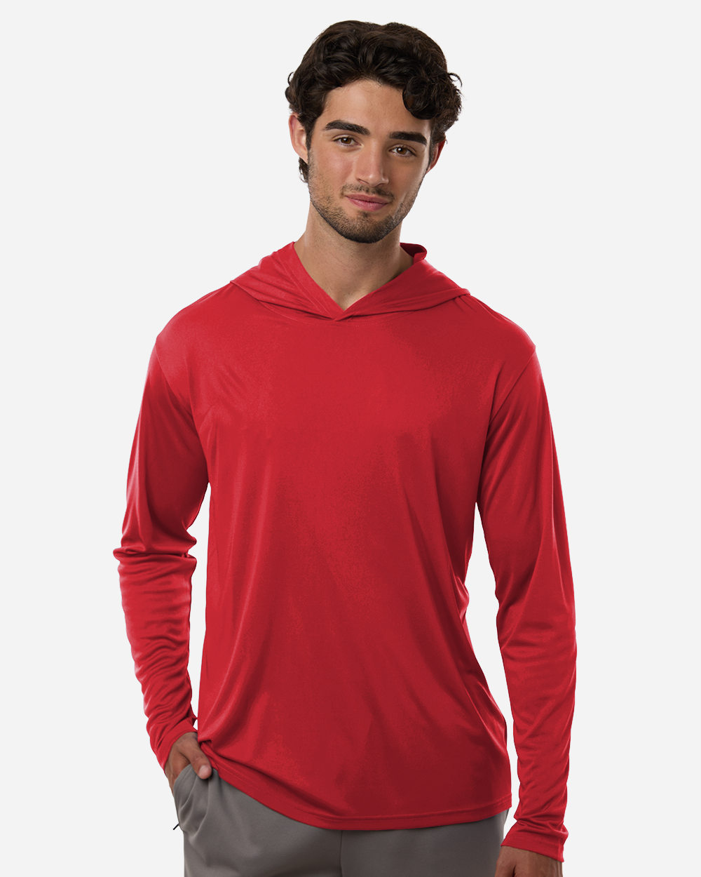 ALL PRO Men's Pro-Lock Performance Hooded T-Shirt - Red