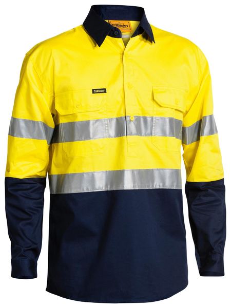 Bisley Taped Hi Vis Closed Front Cool Lightweight Shirt - BSC6896