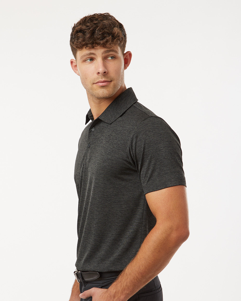ALL PRO Men's Polyester Heather Melange Polo