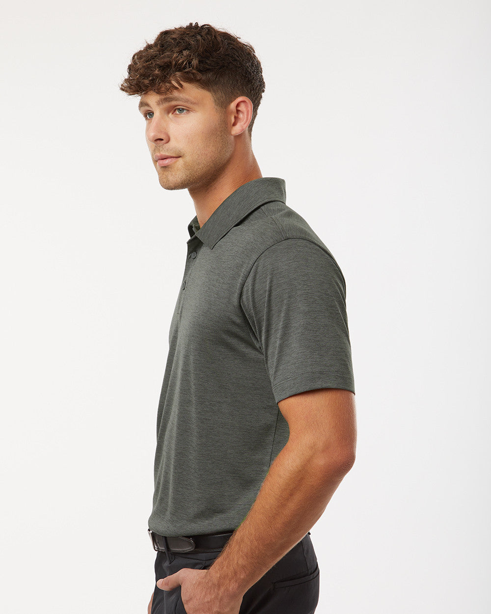 ALL PRO Men's Polyester Heather Melange Polo