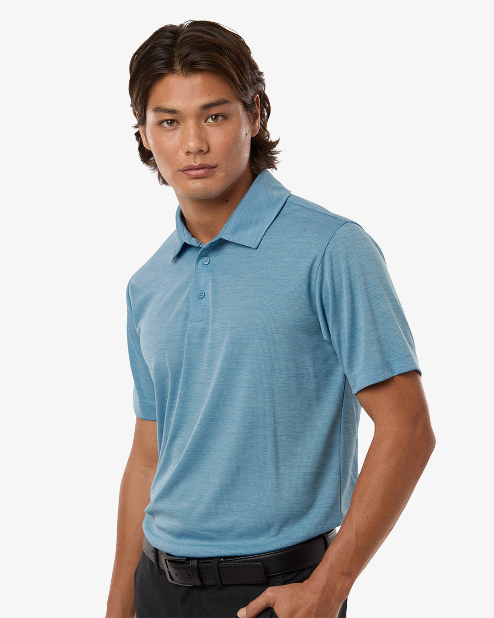 ALL PRO Men's Polyester Heather Melange Polo