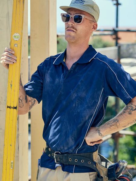 Bisley Cool Mesh Polo with Reflective Piping - BK1425