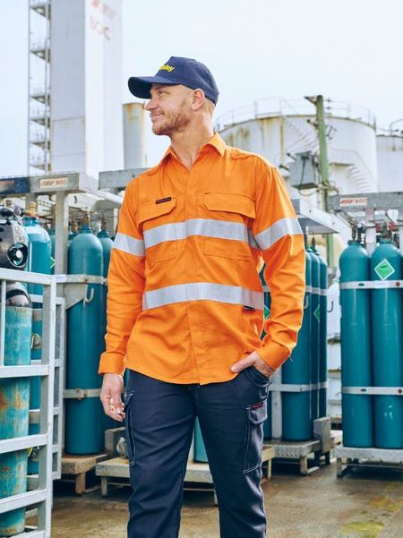 Bisley Apex 185 Taped Hi Vis Ripstop FR Vented Shirt - BS8439T
