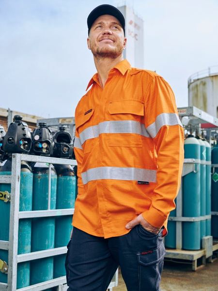 Bisley Apex 185 Taped Hi Vis Ripstop FR Vented Shirt - BS8439T