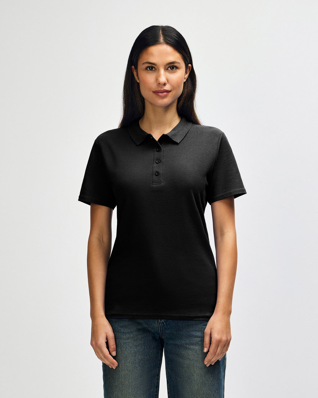 Gildan Softstyle Ladies' Double Pique Polo - Black