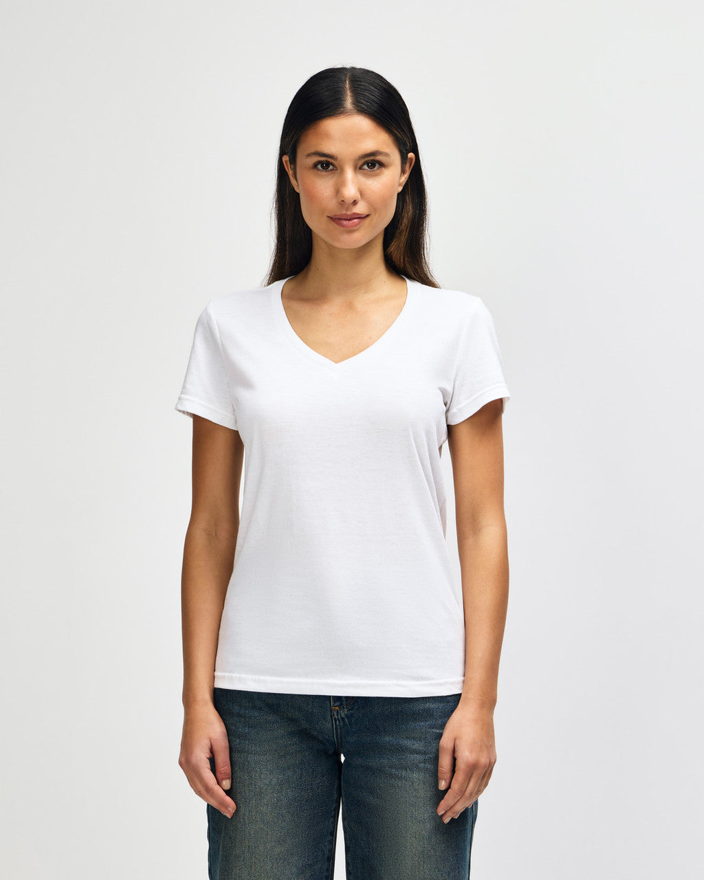 Gildan Softstyle Ladies' V-Neck T-Shirt - White