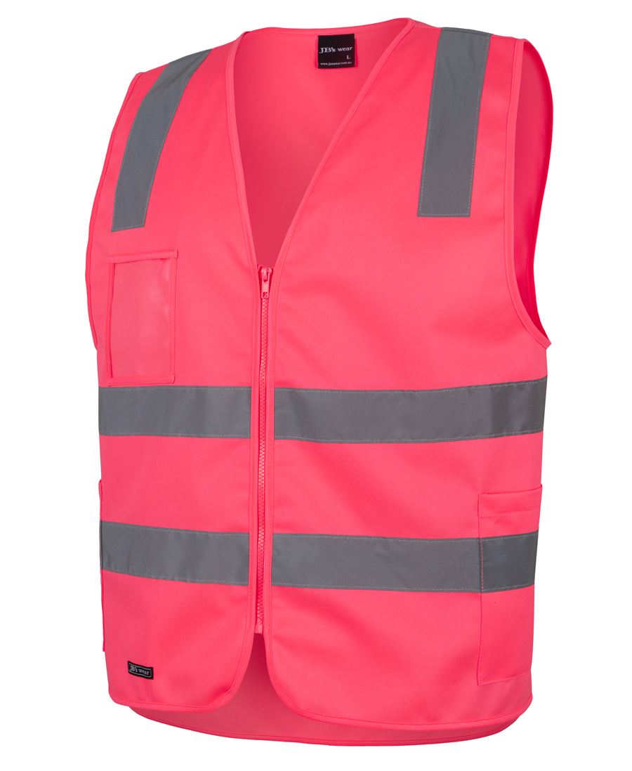 JB's Wear Hi Vis (D+N) Zip Safety Vest 6DNSZ