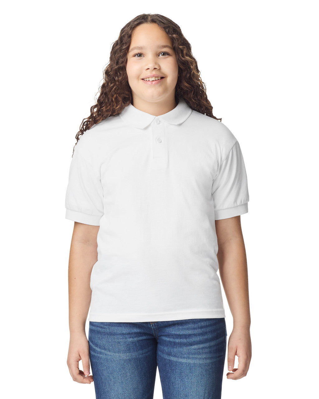Gildan Dry Blend Youth Polo - White