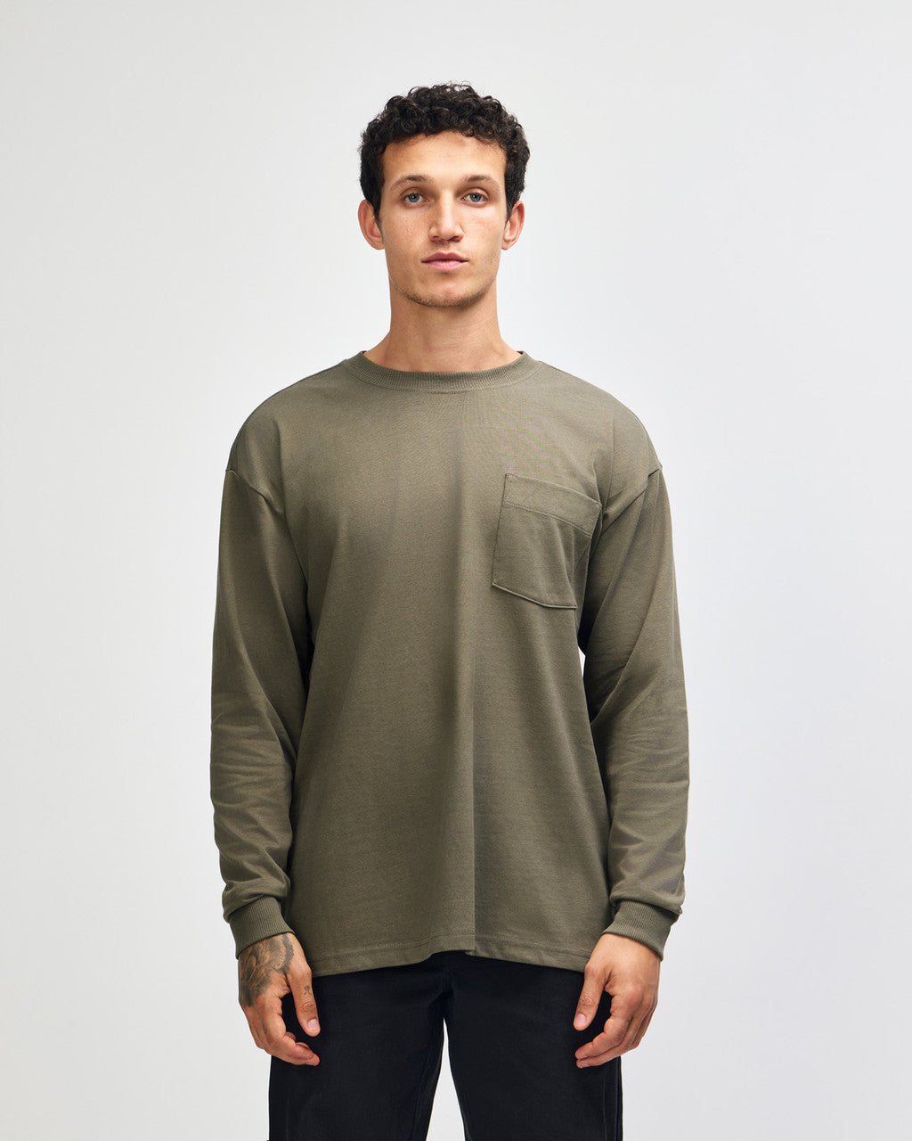 American Apparel Super Heavyweight Unisex Long Sleeve Pocket T-Shirt - Lieutenant