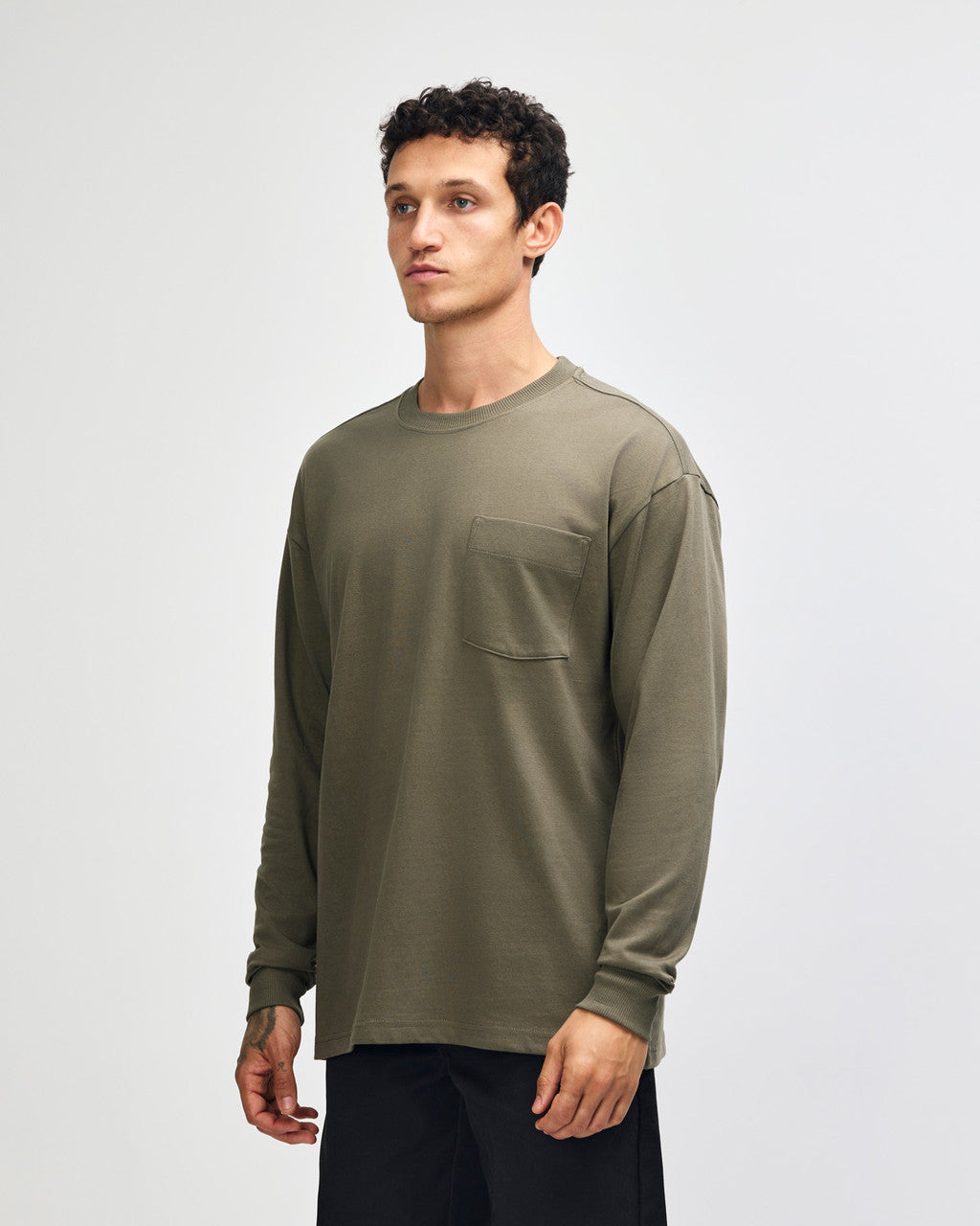 American Apparel Super Heavyweight Unisex Long Sleeve Pocket T-Shirt