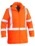 Taped Hi Vis Puffer Jacket with X Back - Orange